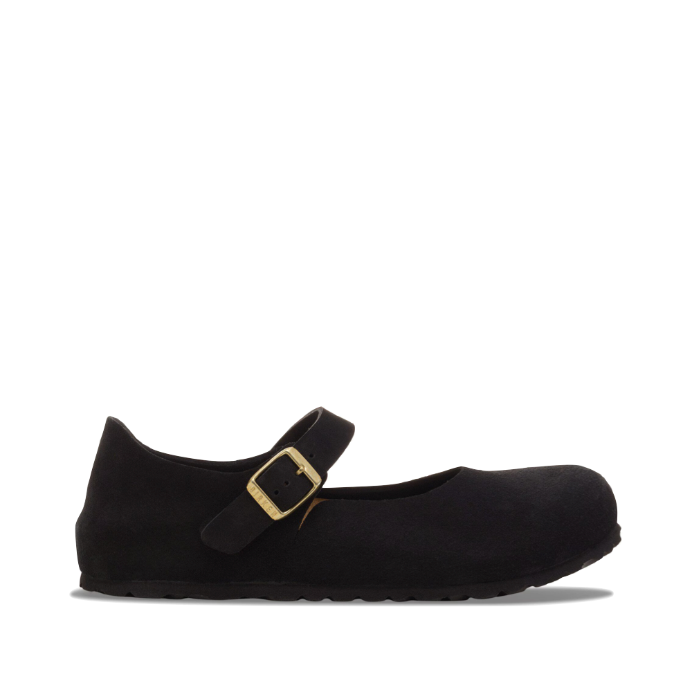 Side (right) view of Birkenstock Mantova Suede Leather Mary Jane for women.