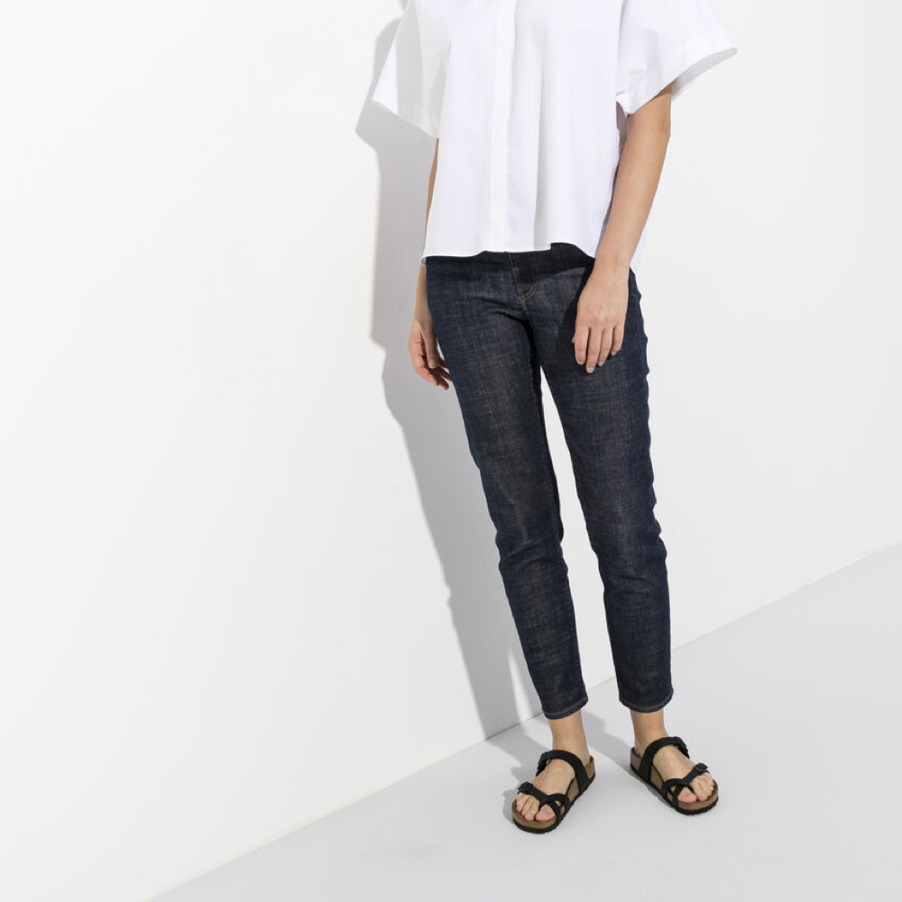 Model view of Birkenstock Mayari Birko-Flor Toe Loop Sandal for women.