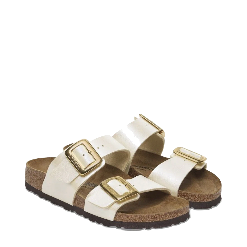 Toe view of Birkenstock Sydney Luxe Buckle Birko-Flor Sandal for women.