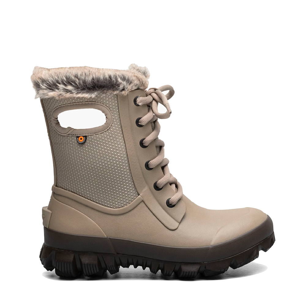 Side (right) view of Bogs Arcata Dots Waterproof Lace Boot for women.