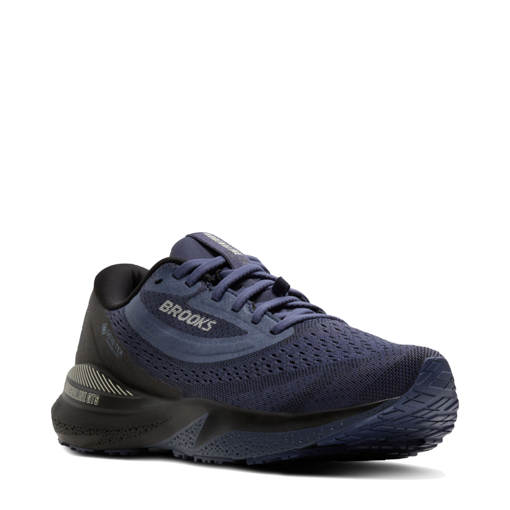 Mudguard and Toe view of Brooks Adrenaline GTS 24 GTX Waterproof Sneaker for women.