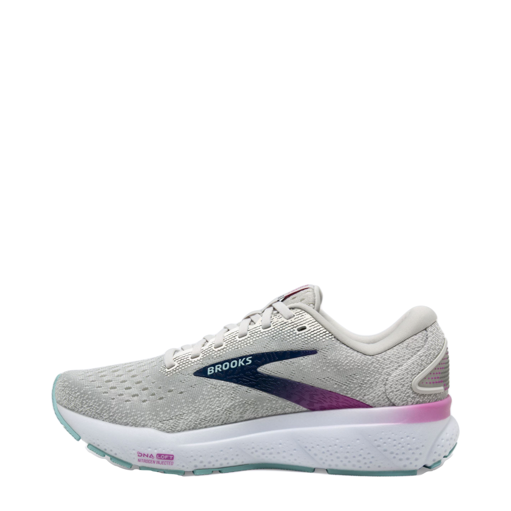 Side (left) view of Brooks Ghost 16 Sneaker for women.