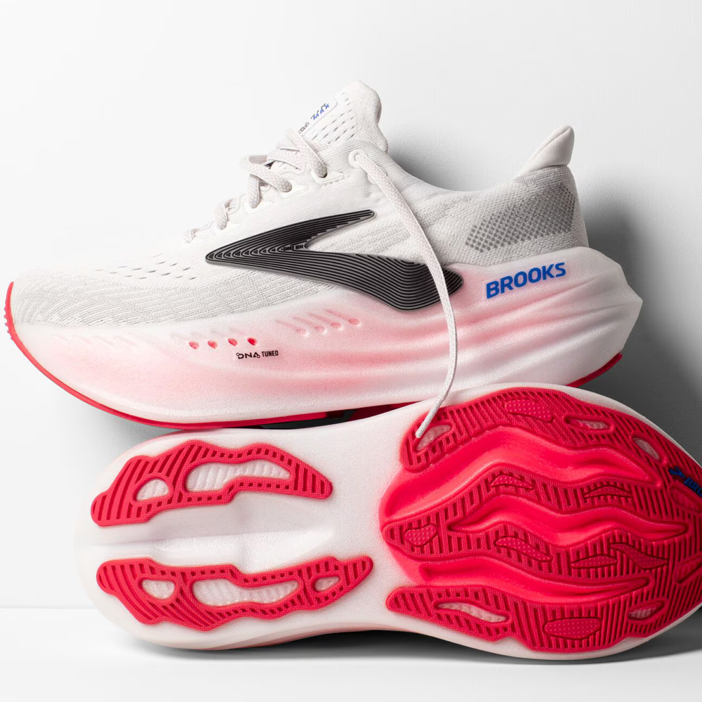 Side (left) and bottom view of Brooks Glycerin Max Sneakers for women.
