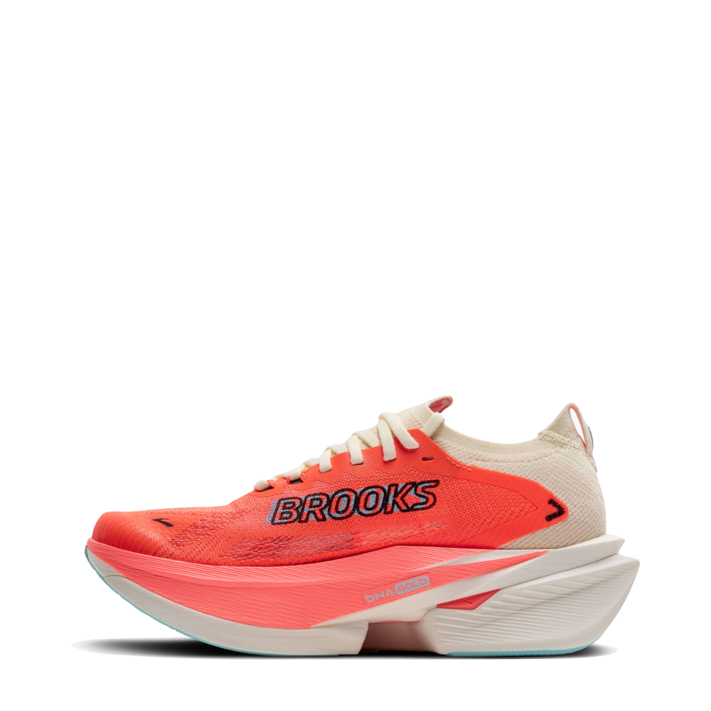 Side (left) view of Brooks Hyperion Max 3 Sneaker for women.