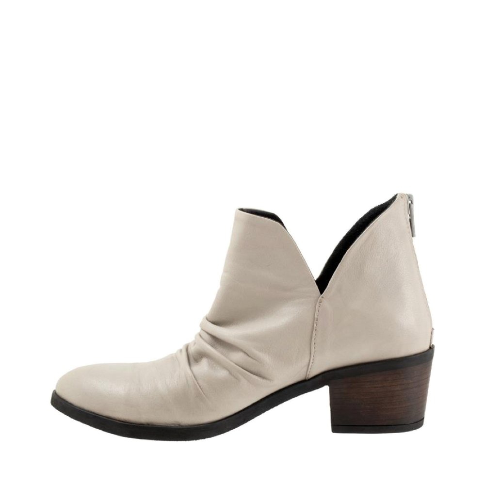Side (left) view of Bueno Cori Rouched Leather Dress Boot for women.