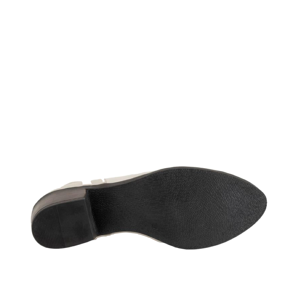 Bottom view of Bueno Cori Rouched Leather Dress Boot for women.