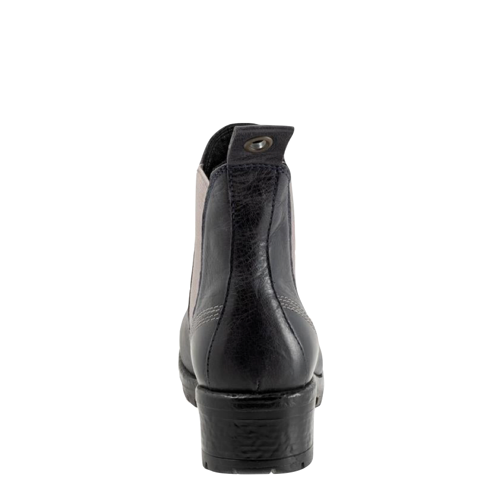 Back view of Bueno Florida Leather Pull On Heeled Chelsea Boot for women.