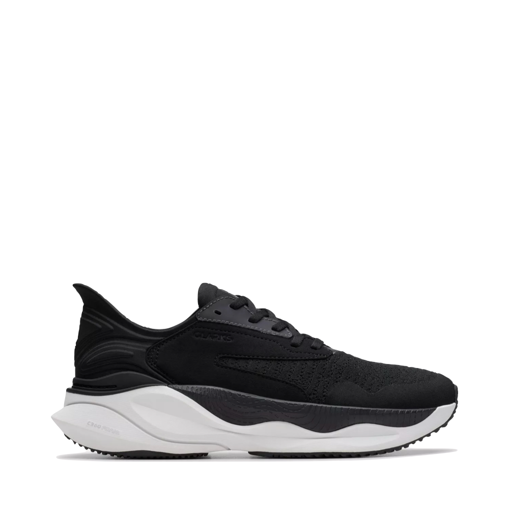 Clarks Men's Pace Sneaker in Black/White – V&A Bootery INC