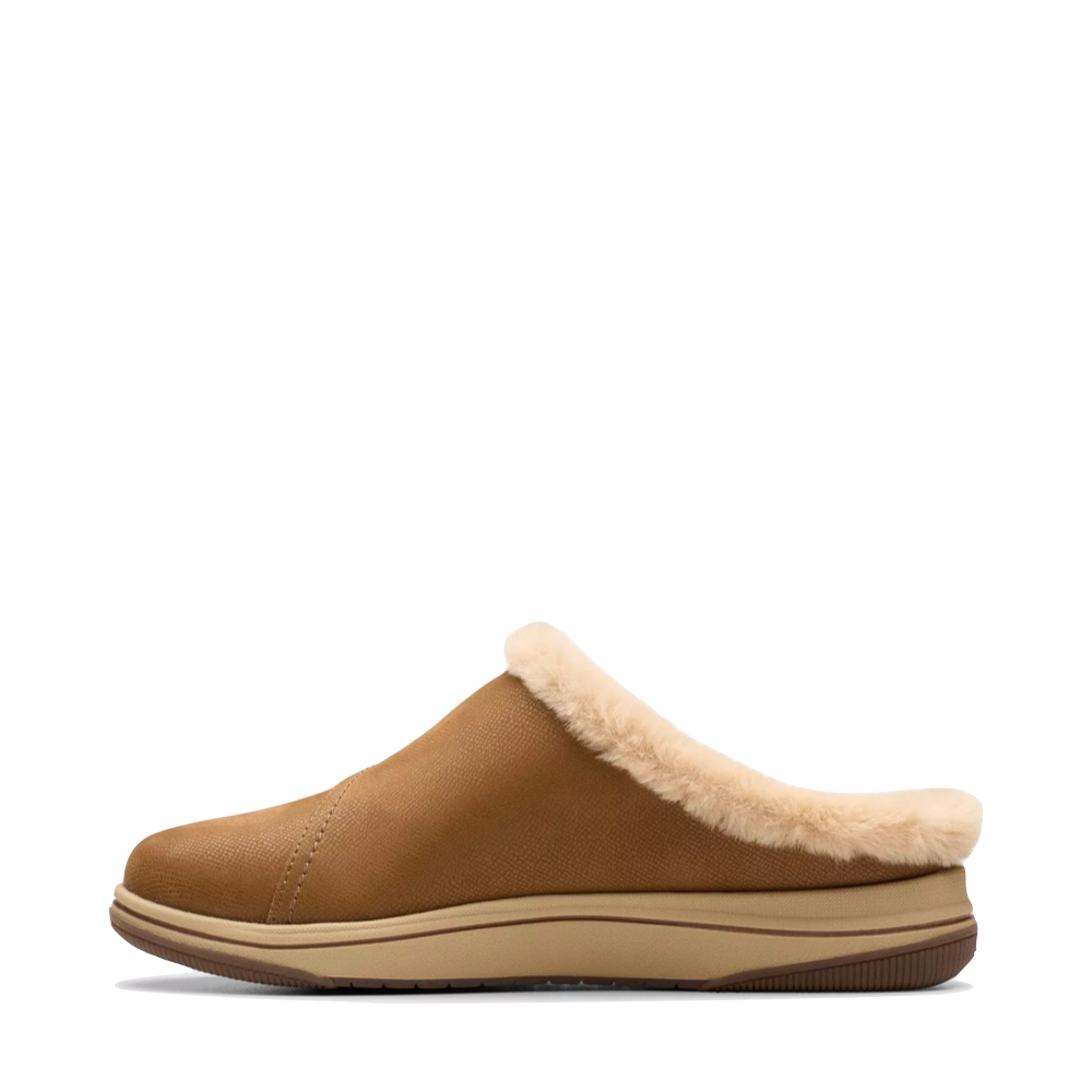 Side (left) view of Clarks Breeze Myth Clog for women.