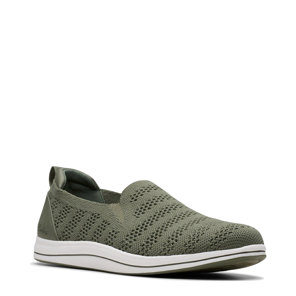Mudguard and Toe view of Clarks Breezey Izzy Slip On for women.