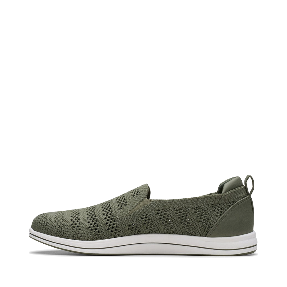 Side (left) view of Clarks Breezey Izzy Slip On for women.