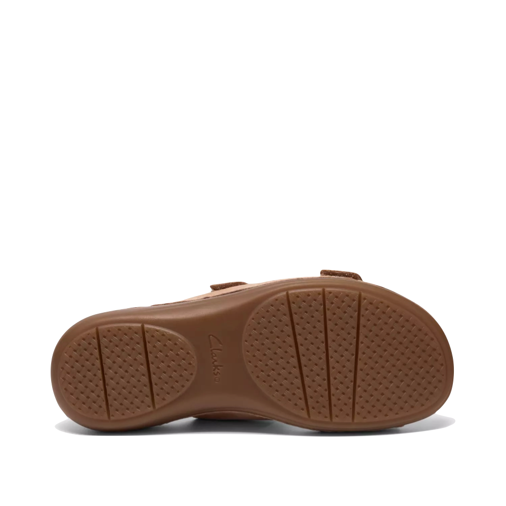 Bottom view of Clarks Cecily Step Slide Sandal for women.