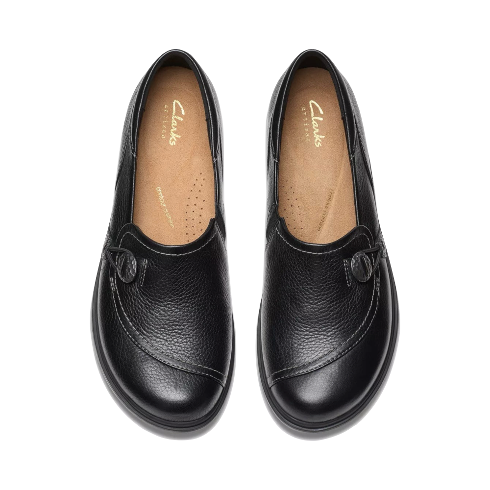 Top-down view of Clarks Certina Ease Leather Loafer for women.