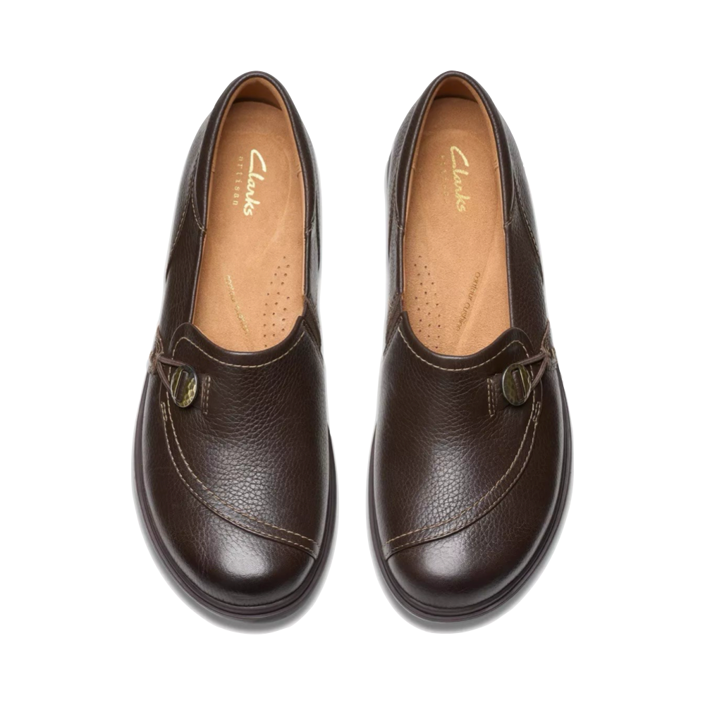 Top-down view of Clarks Certina Ease Leather Loafer for women.