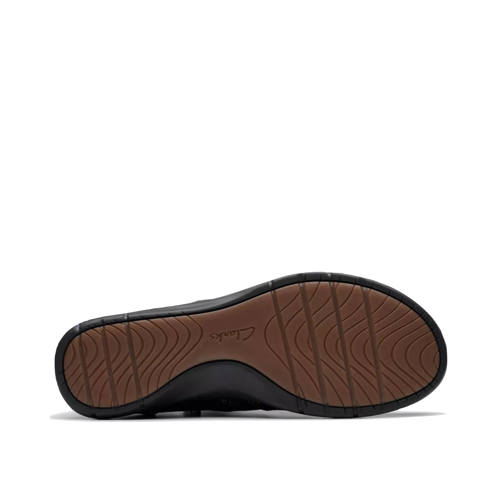 Bottom view of Clarks Certina Joy Leather Side Zip Ankle Boot for women.
