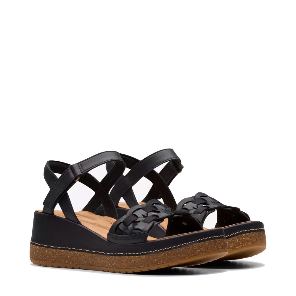 Toe view of Clarks Kassandra Bar Wedge Sandal for women.