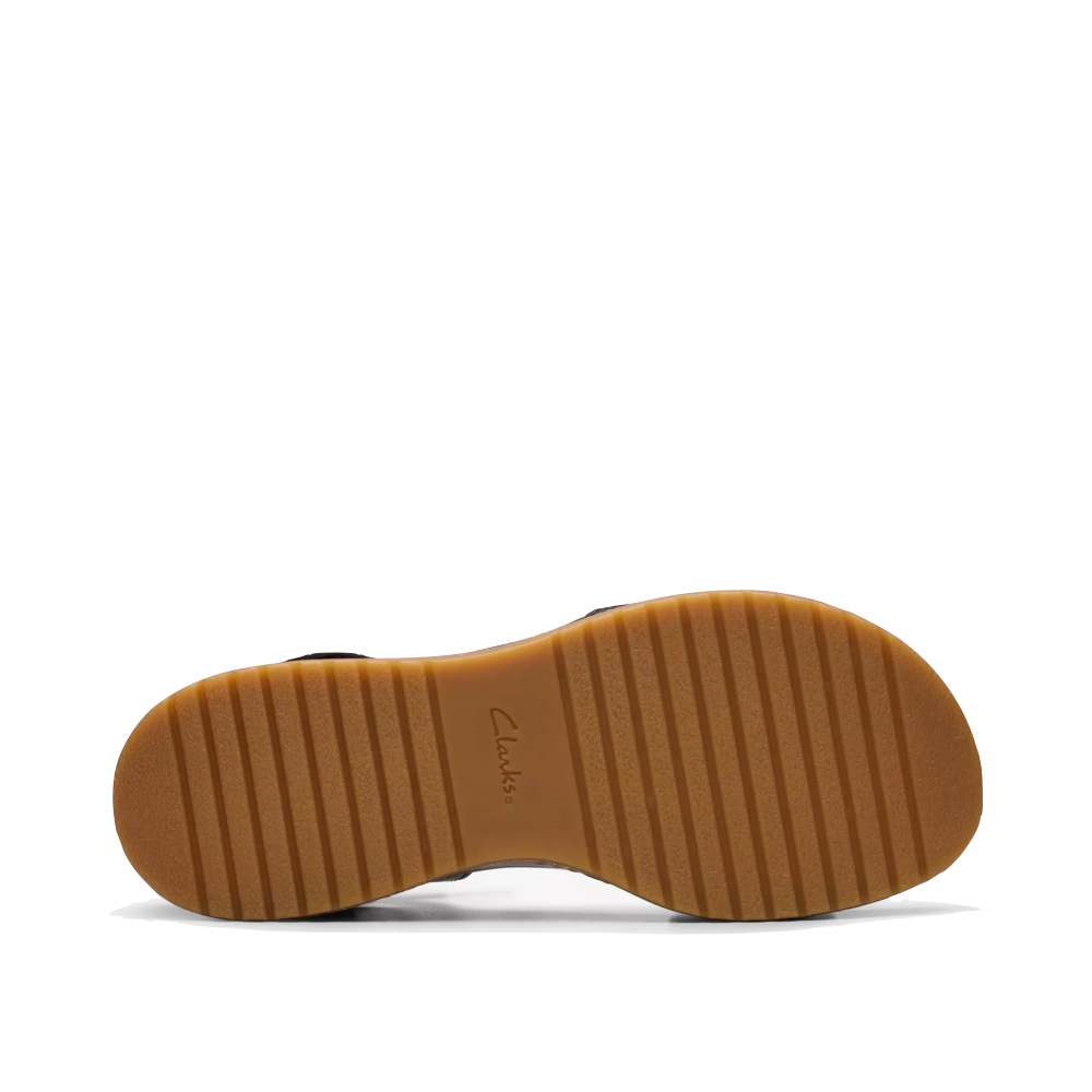 Bottom view of Clarks Kassandra Bar Wedge Sandal for women.