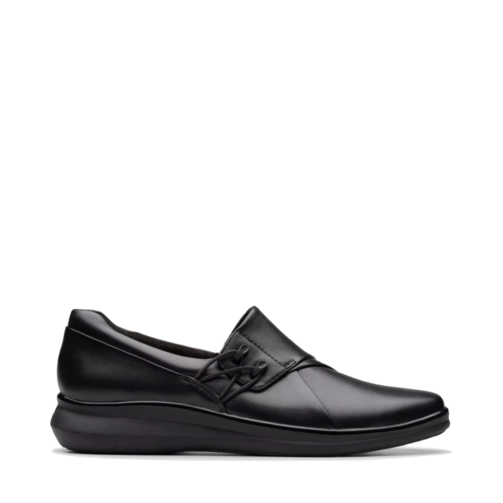 Side (right) view of Clarks Lynell Leather Slip On for women.