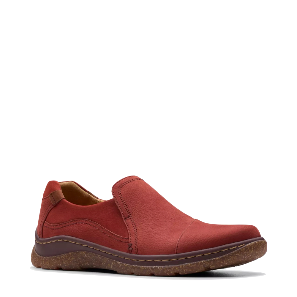 Mudguard and Toe view of Clarks Orlene Slip On for women.
