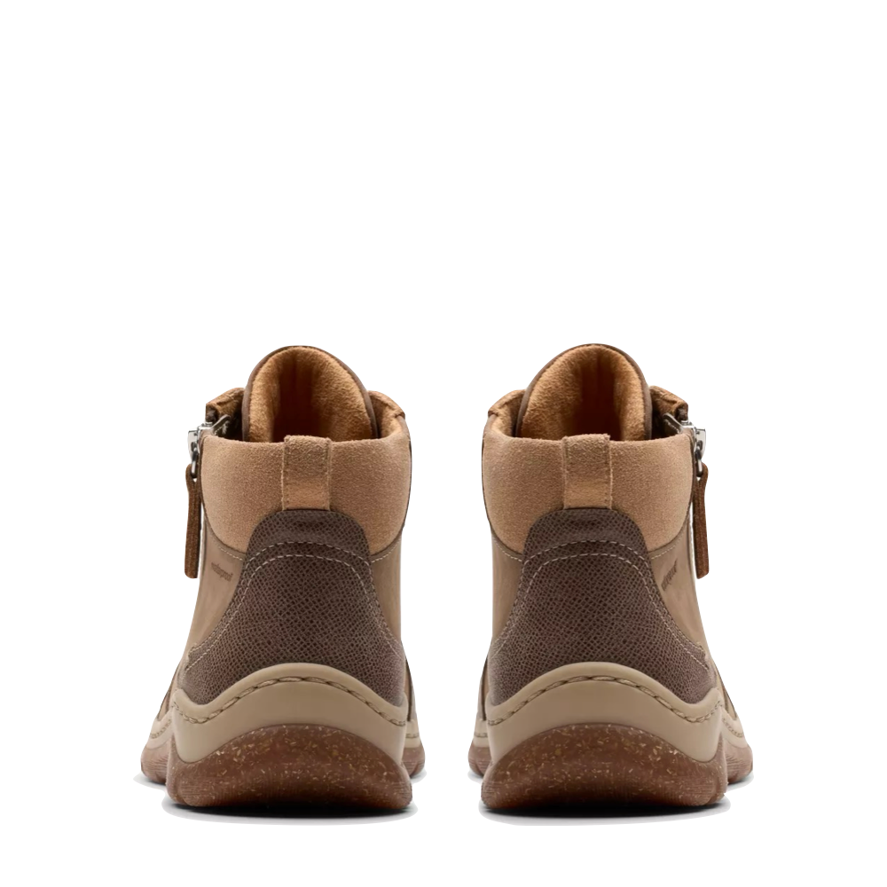 Back view of Clarks Orlene Top Waterproof Boots for women.