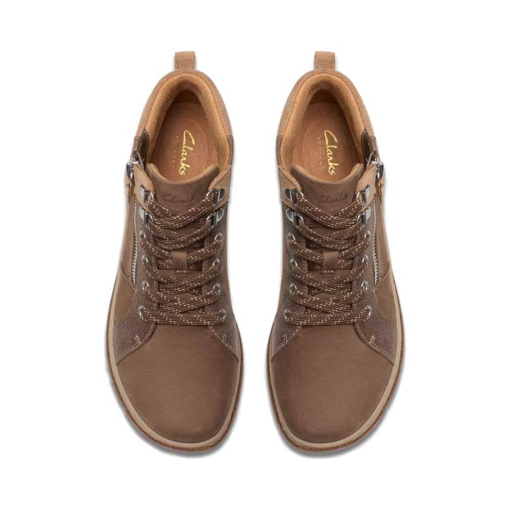 Top-down view of Clarks Orlene Top Waterproof Boots for women.