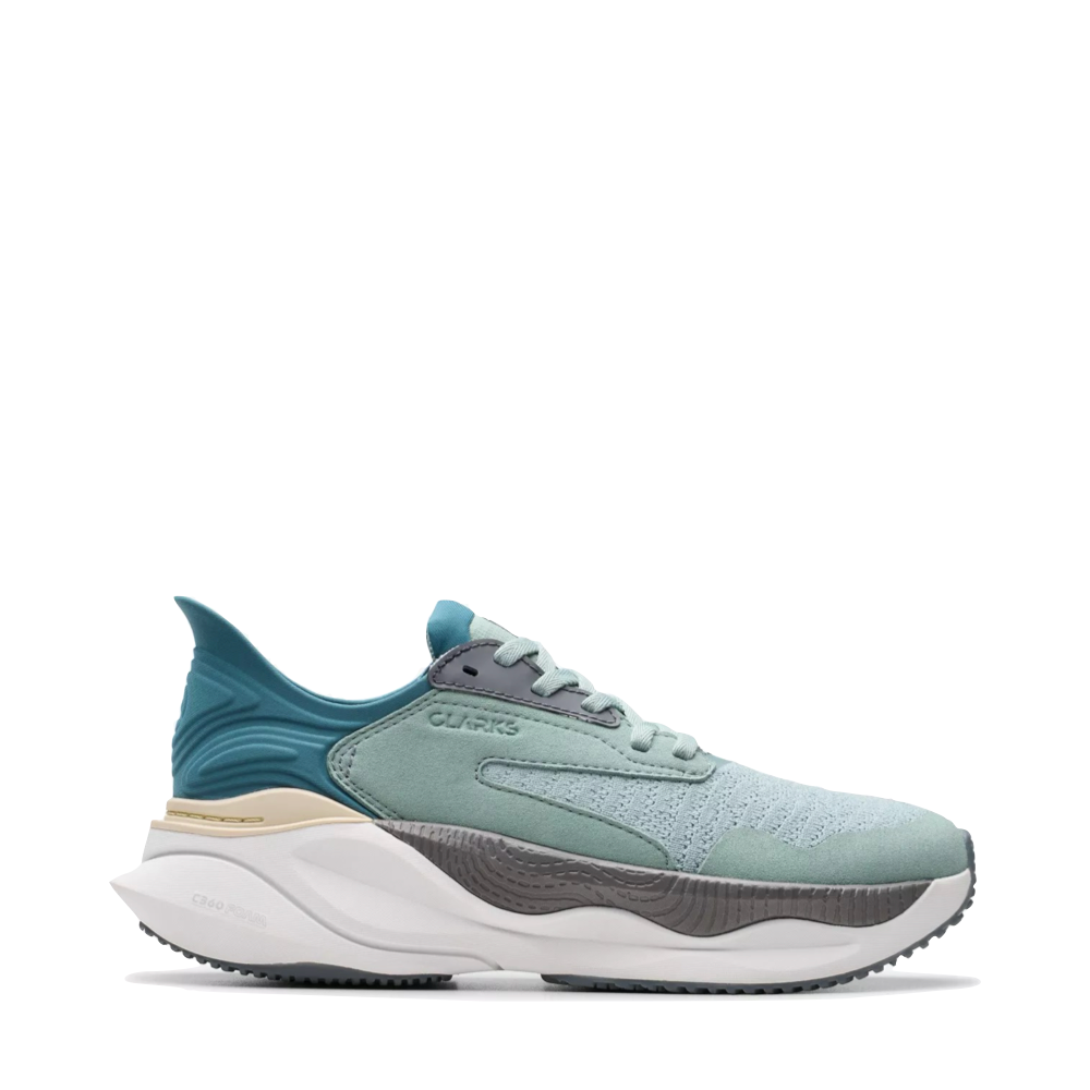 Side (right) view of Clarks Pace Sneaker for women.