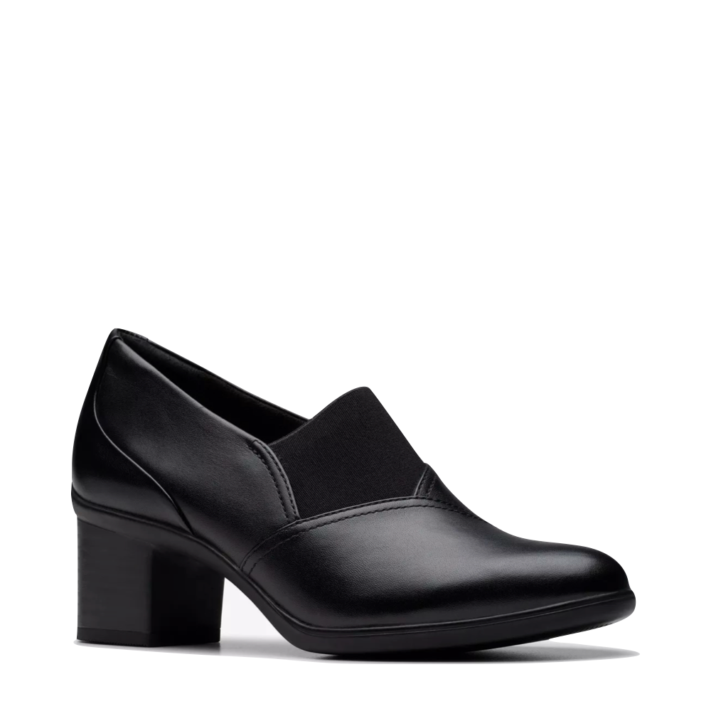 Mudguard and Toe view of Clarks Shaya Tess Heeled Shoe for women.