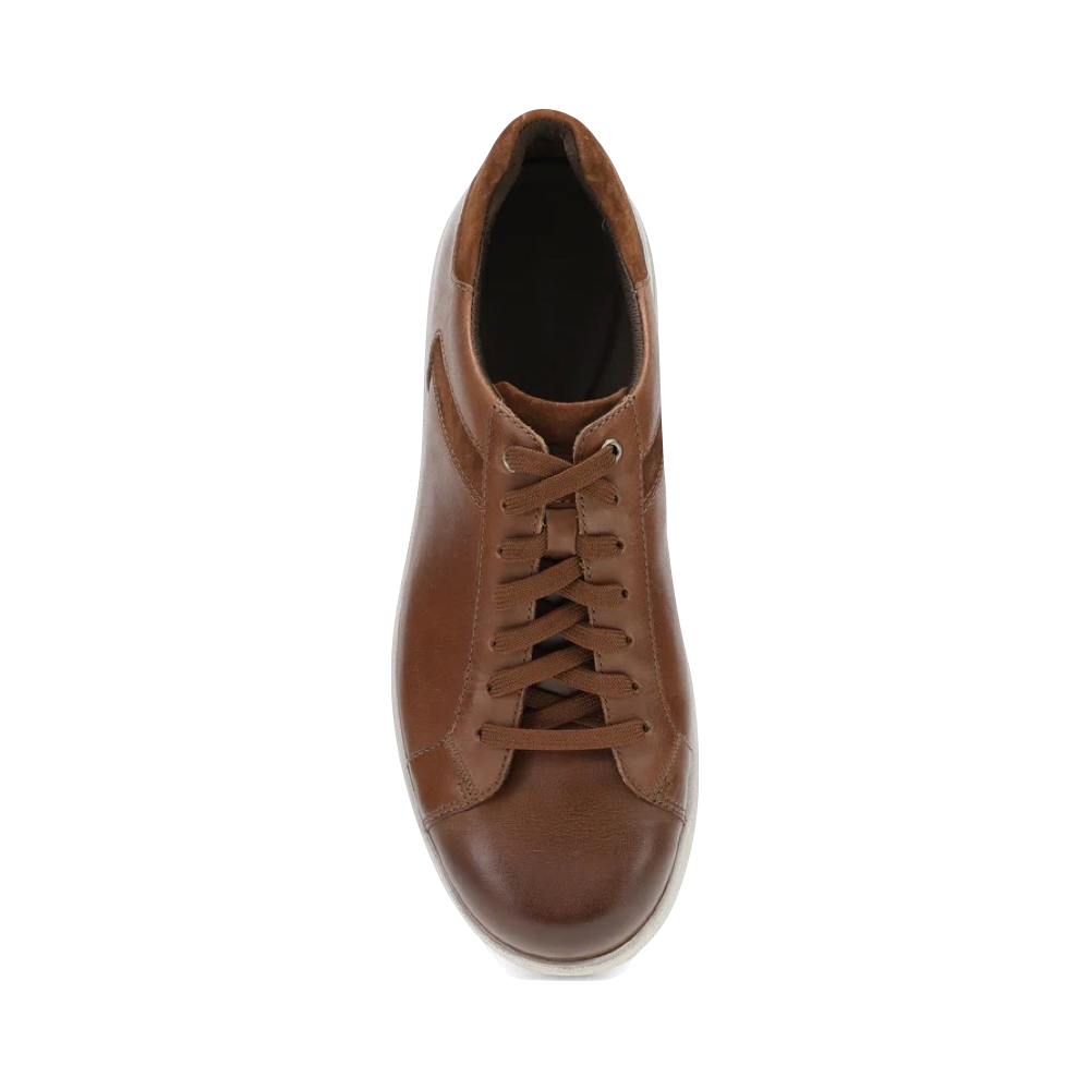 Top-down view of Dansko Trevor Leather Tie Sneaker for men.