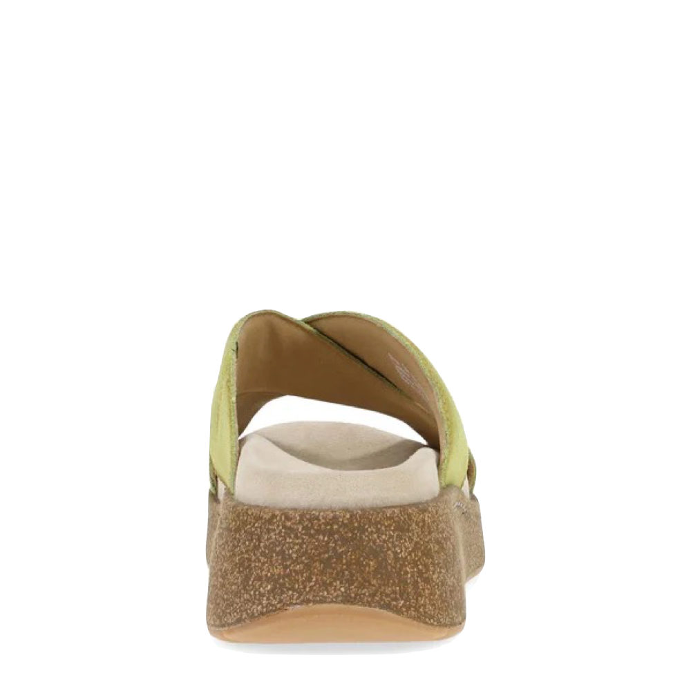 Back view of Dansko Bridget Leather Platform Slide Sandal for women.