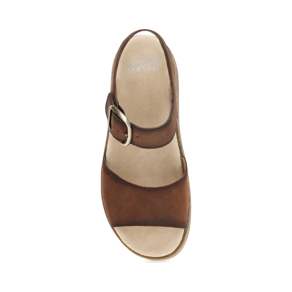 Top-down view of Dansko Dianca Leather Platform Sandal for women.