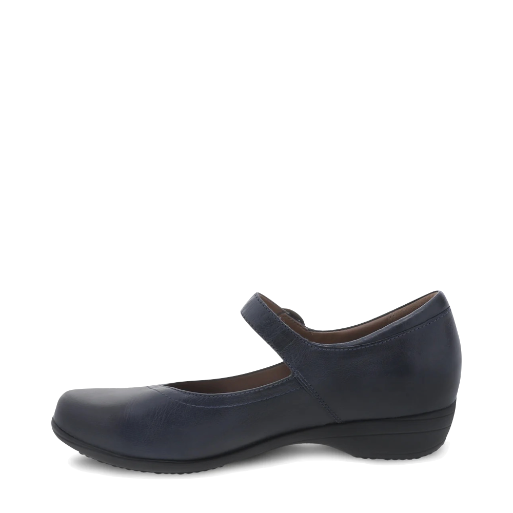 Side (left) view of Dansko Fawna Leather Mary Jane for women.