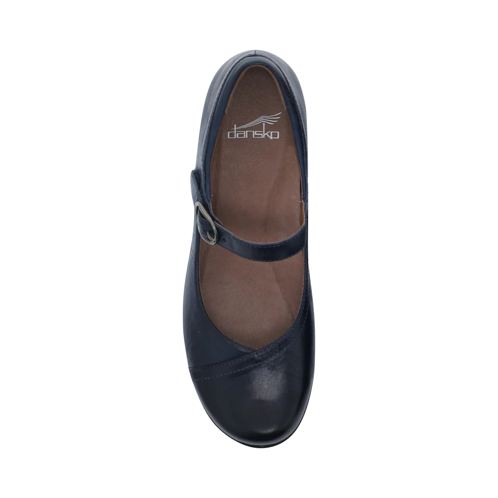 Top-down view of Dansko Fawna Leather Mary Jane for women.