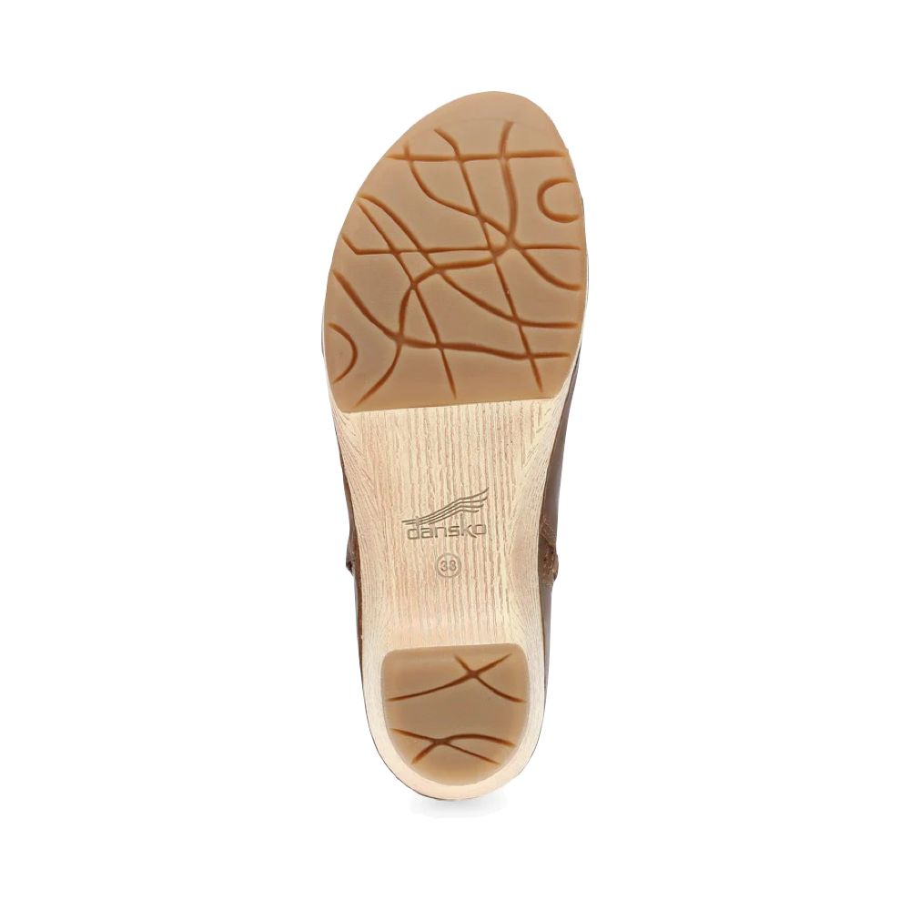Bottom view of Dansko Lizanne Heeled Oiled Leather Boot for women.