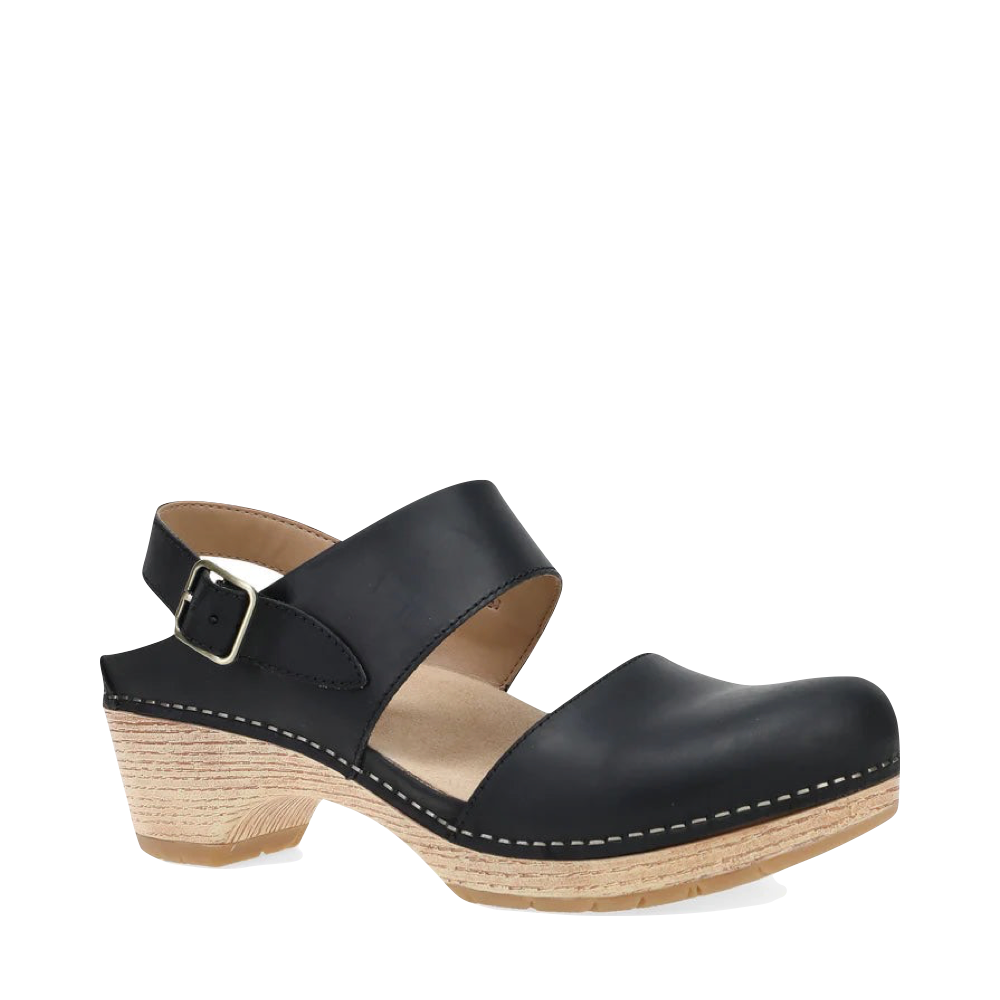 Toe view of Dansko Lucia Heeled Closed Toe Clog for women.