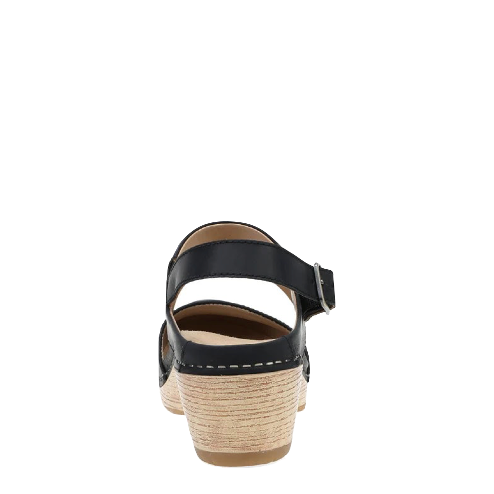 Back view of Dansko Lucia Heeled Closed Toe Clog for women.