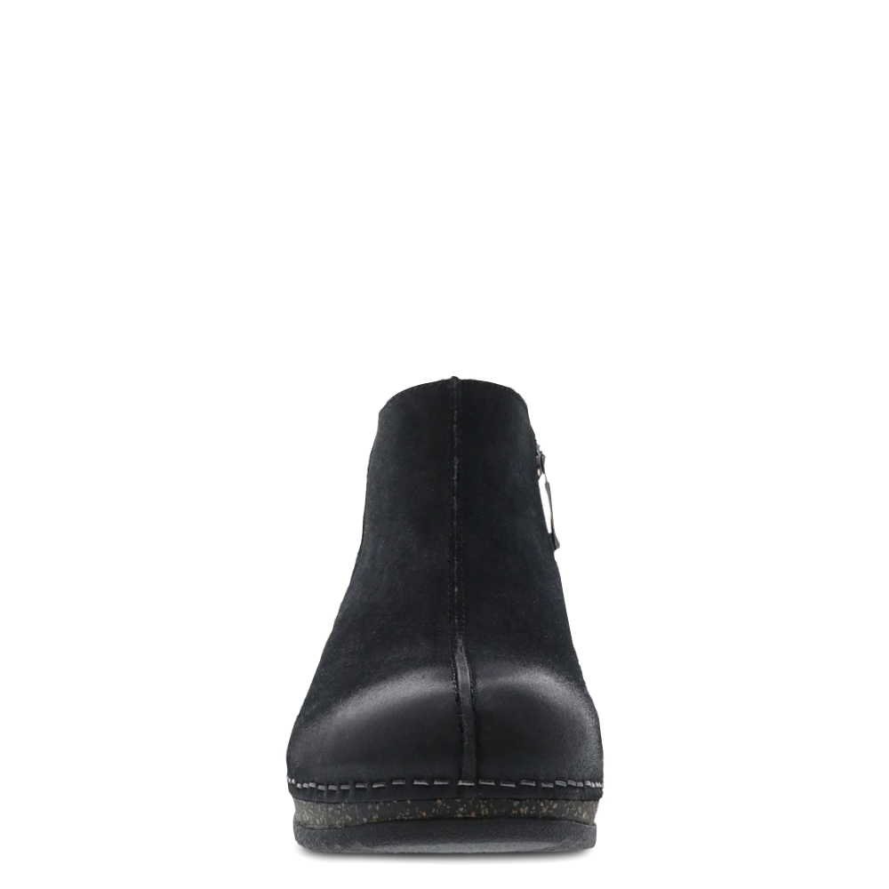 Front view of Dansko Makara Side Zip Burnished Suede Boot for women.