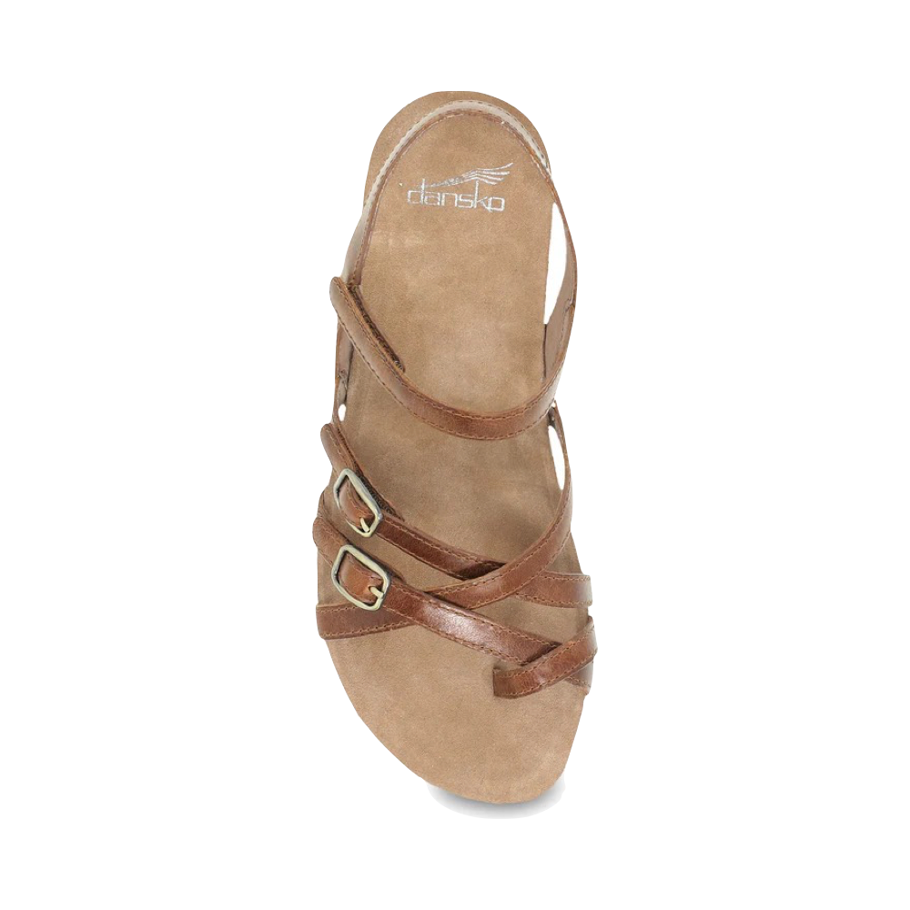 Top-down view of Dansko Roslyn Strappy Leather Sandal for women.