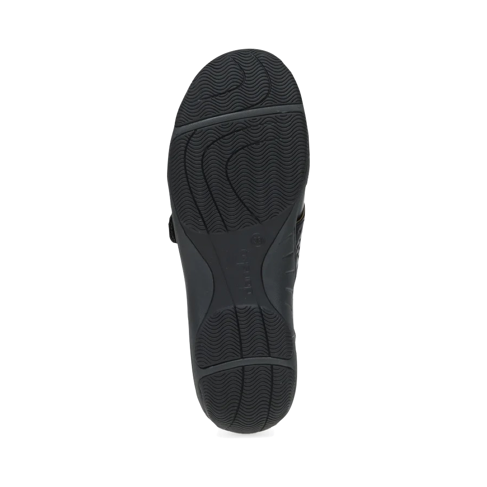 Bottom view of Dansko Sallie Adjustable Strap Shoe for women.