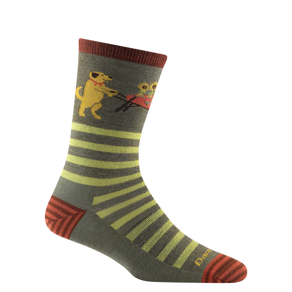 Side (right) view of Darn Tough Animal Haus Crew Lightweight Lifestyle sock for women.