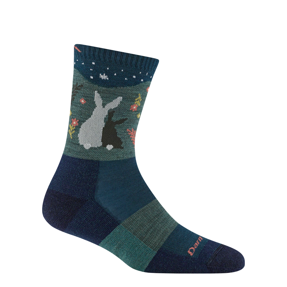 Side (right) view of Darn Tough Critter Club Micro Crew Lightweight Hiking Sock for women.