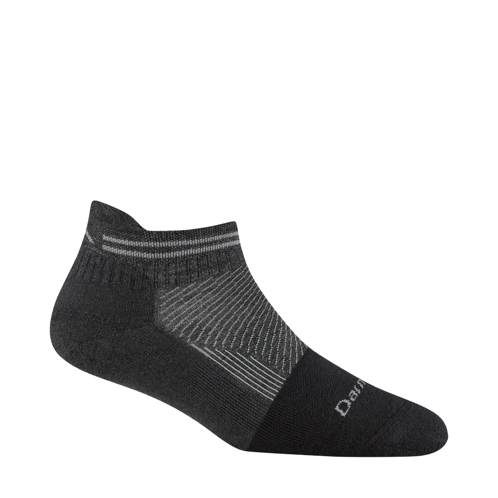 Side (right) view of Darn Tough Steely No Show Tab Lightweight Work Sock for women.