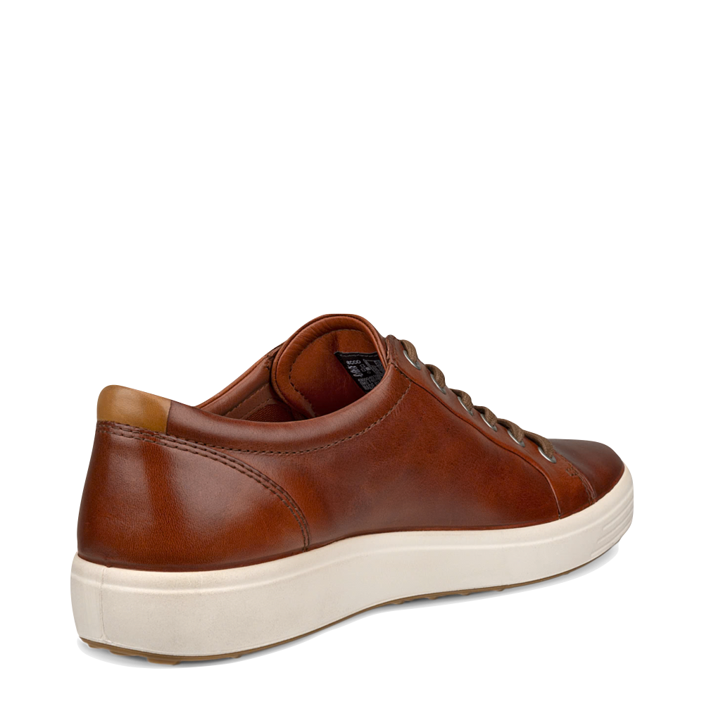 Heel view of Ecco Soft 7 Leather Sneaker for men.