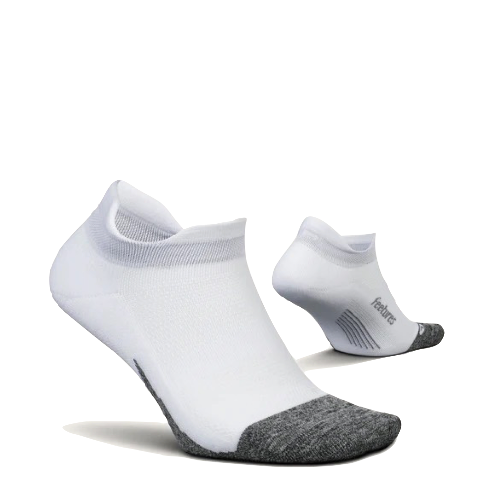 Side and Bottom view of Feetures Elite Light Cushion No Show Tab Sock.