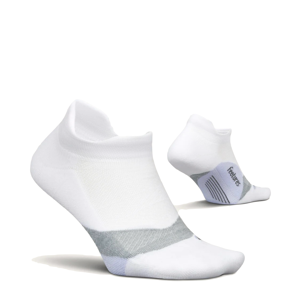 Side (right) and bottom view of Feetures Elite Light Cushion No Show Tab Sock.