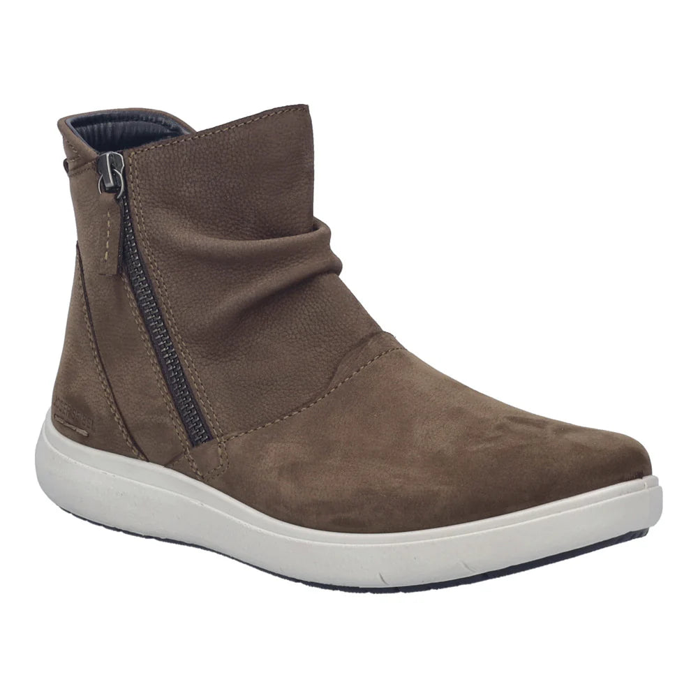 Josef Seibel Women's Megan 12 Double Side Zip Sneaker Bootie in Brasil Taupe Suede