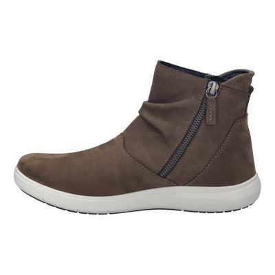 Josef Seibel Women's Megan 12 Double Side Zip Sneaker Bootie in Brasil Taupe Suede