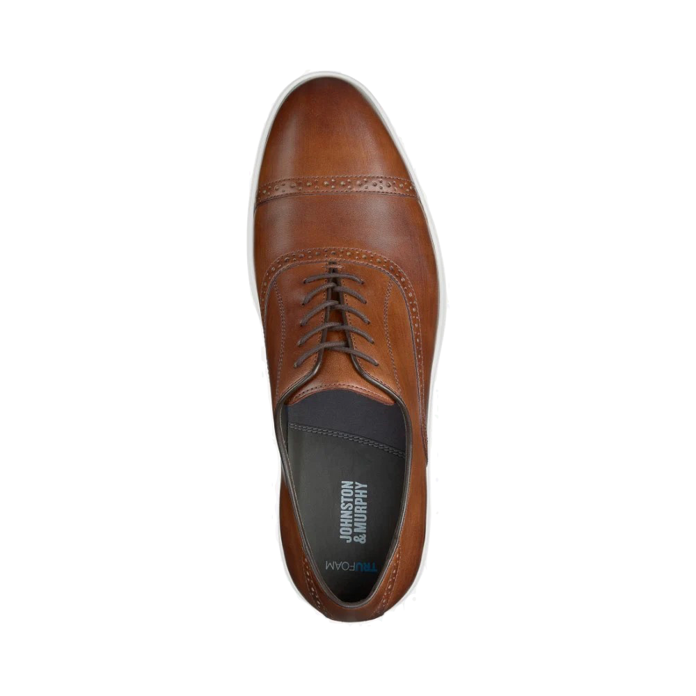 Top-down view of Johnston & Murphy Brody Cap Toe for men.