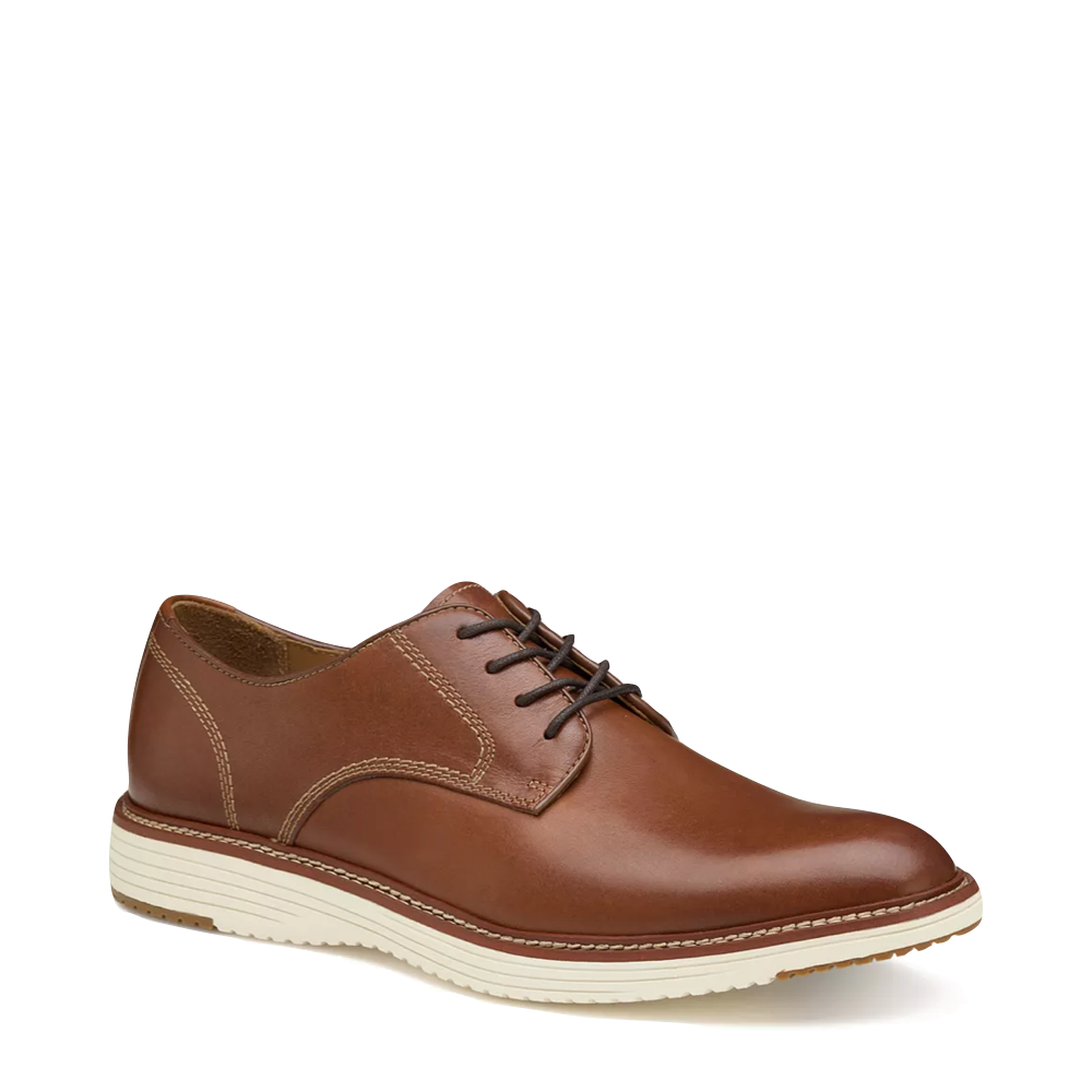 Johnston & Murphy Men's Upton Plain Toe Leather Lace Oxford in Tan