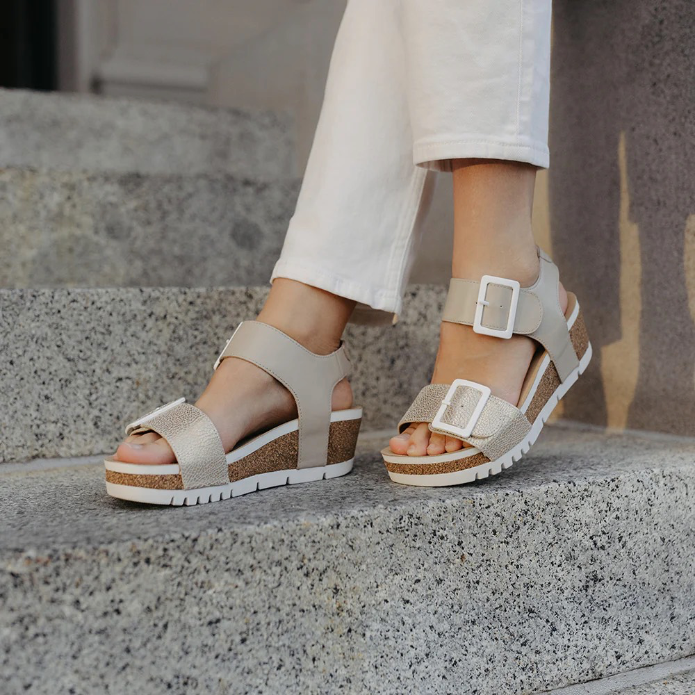 Model view of Josef Seibel Quinn 02 Wedge Sandal for women.