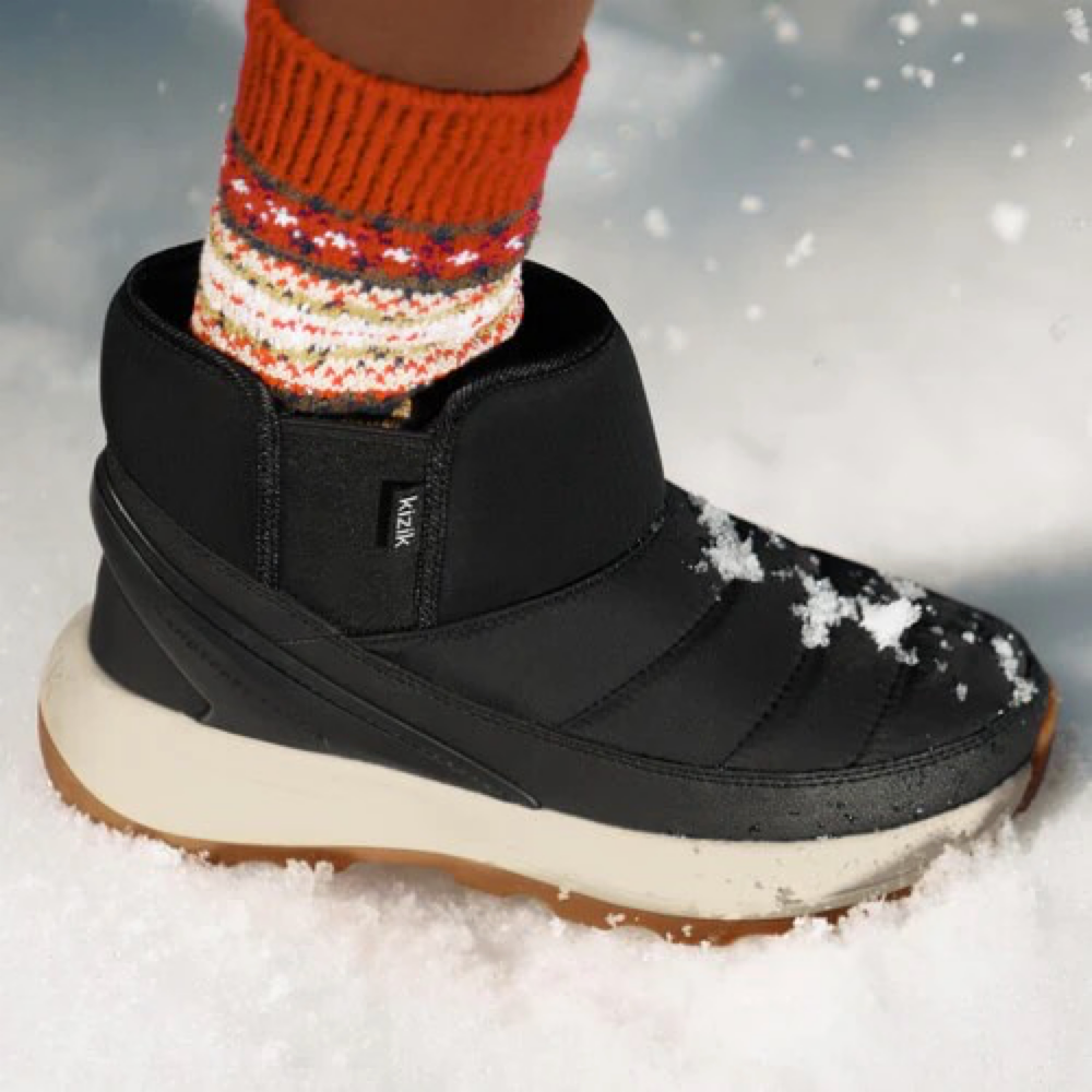 Model view of Kizik Juno 2 Low Hands Free Slip On Boot for women.